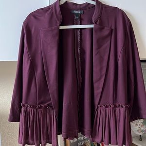 Plum peplum ruffled blazer from torrid, size 2